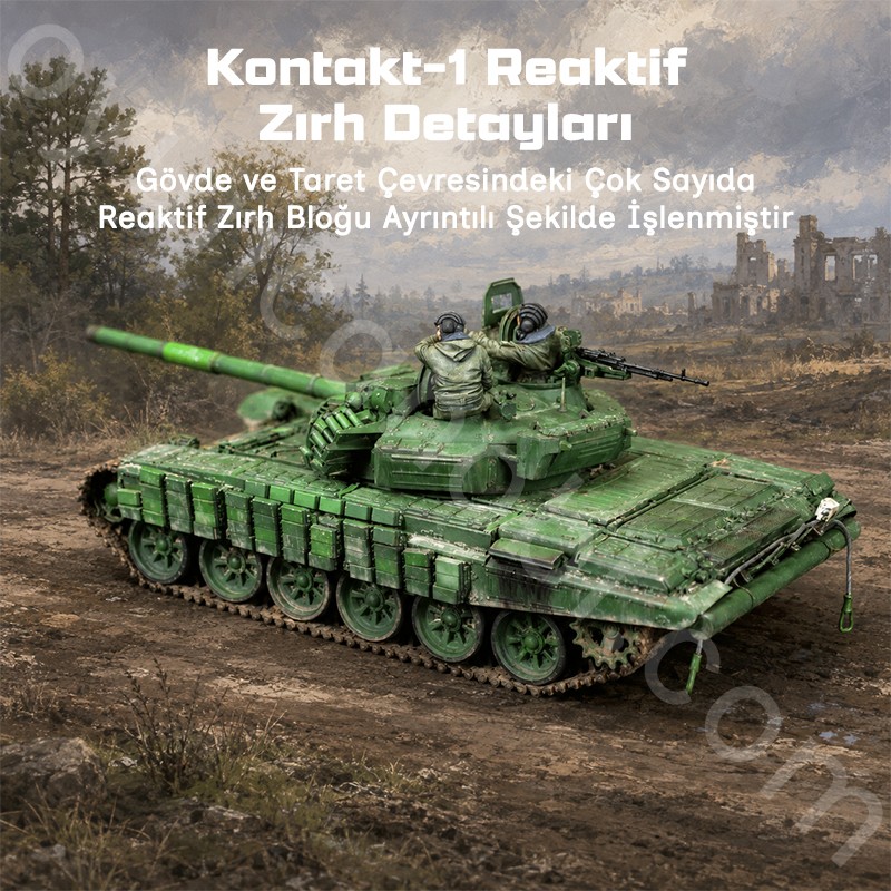 Trumpeter 05599 Russian T-72B/B1 MBT (w/kontakt-1 reactive armor) Maket Model Kit
