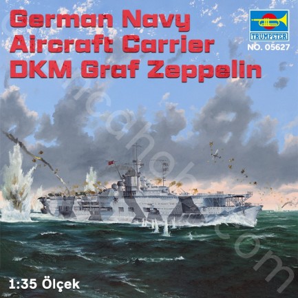 Trumpeter 05627 German Navy Aircraft Carrier DKM Graf Zeppelin Maket Model Kit - Thumbnail