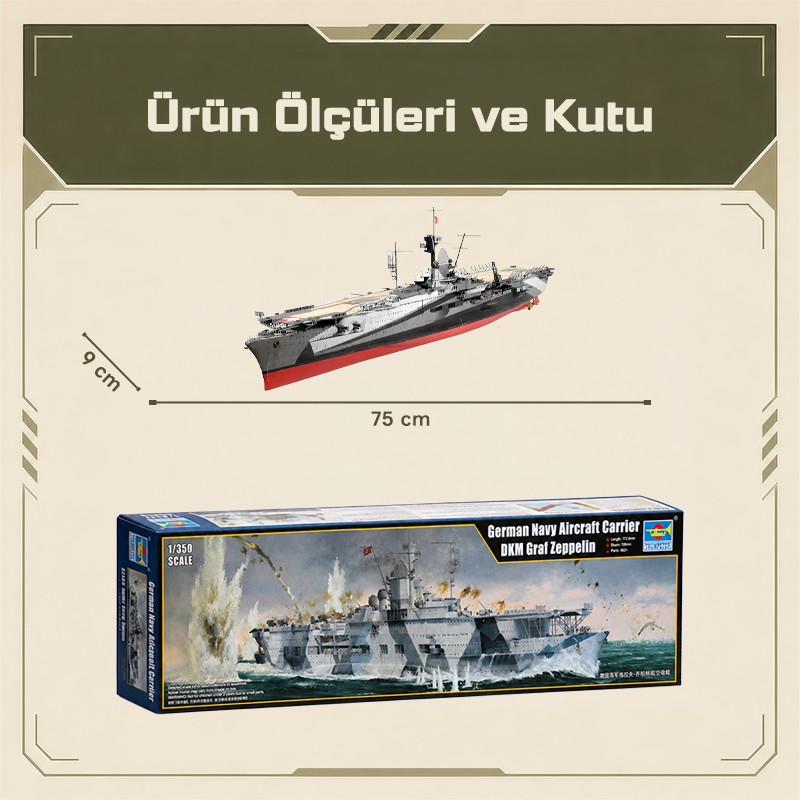 Trumpeter 05627 German Navy Aircraft Carrier DKM Graf Zeppelin Maket Model Kit