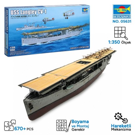 Trumpeter - Trumpeter 05631 USS Langley CV-1 Maket Model Kit
