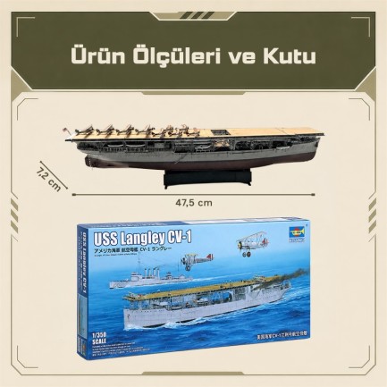 Trumpeter 05631 USS Langley CV-1 Maket Model Kit - Thumbnail