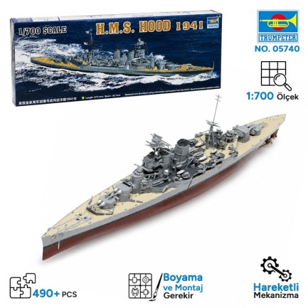 Trumpeter - Trumpeter 05740 HMS HOOD 1941 Maket Model Kit