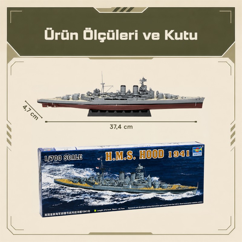 Trumpeter 05740 HMS HOOD 1941 Maket Model Kit