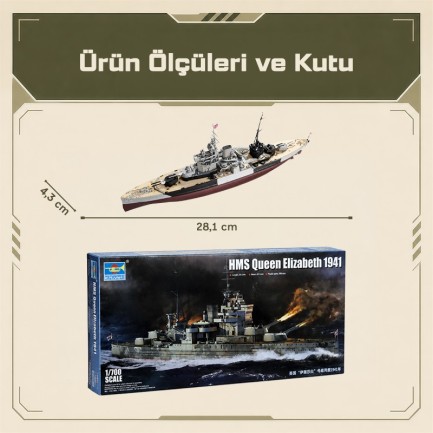 Trumpeter 05794 HMS Queen Elizabeth 1941 Maket Model Kit - Thumbnail