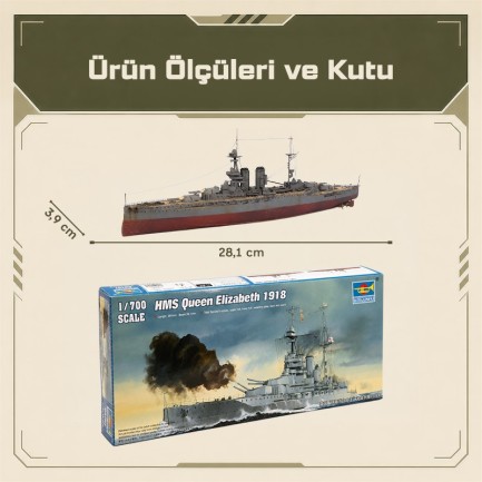 Trumpeter 05797 HMS Queen Elizabeth 1918 Maket Model Kit - Thumbnail