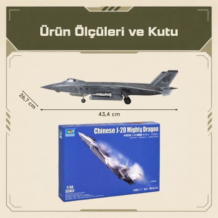 Trumpeter 05811 Chinese J-20 Mighty Dragon Maket Model Kit - Thumbnail