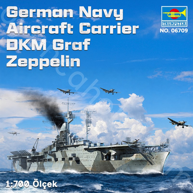 Trumpeter 06709 German Navy Aircraft Carrier DKM Graf Zeppelin Maket Model Kit