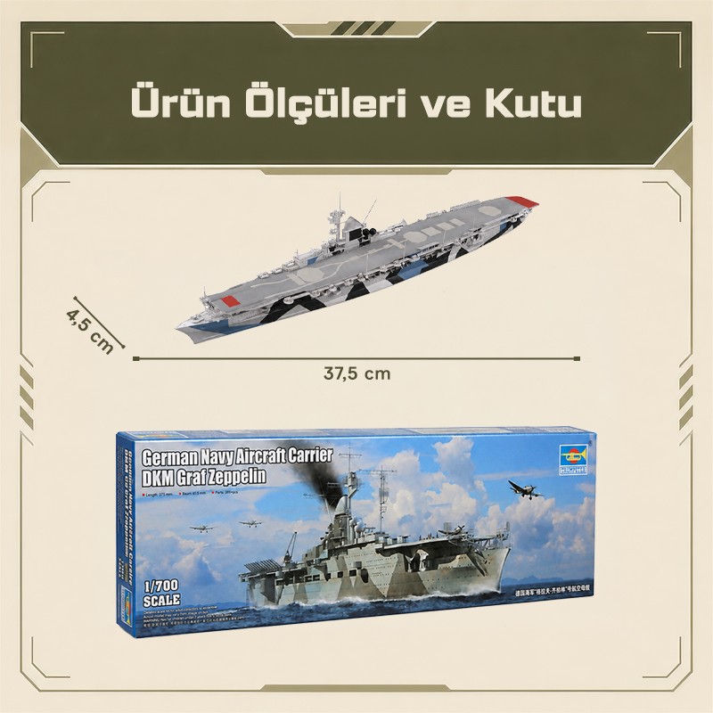 Trumpeter 06709 German Navy Aircraft Carrier DKM Graf Zeppelin Maket Model Kit