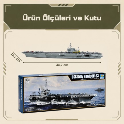 Trumpeter 06714 USS Kitty Hawk CV-63 Maket Model Kit - Thumbnail