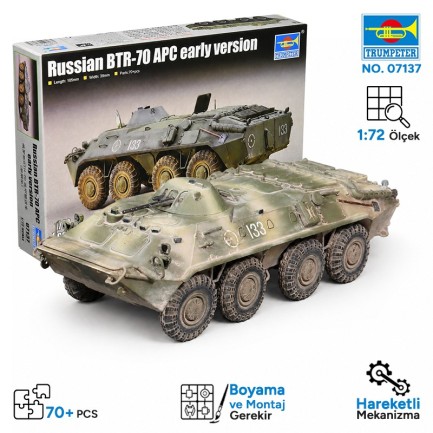 Trumpeter - Trumpeter 07137 Russian BTR-70 APC early version Maket Model Kit