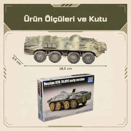 Trumpeter 07137 Russian BTR-70 APC early version Maket Model Kit - Thumbnail