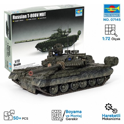 Trumpeter - Trumpeter 07145 Russian T-80BV MBT Maket Model Kit