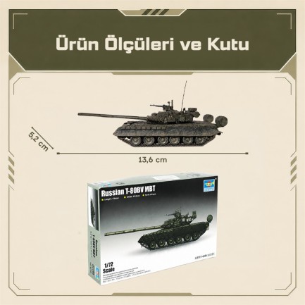 Trumpeter 07145 Russian T-80BV MBT Maket Model Kit - Thumbnail