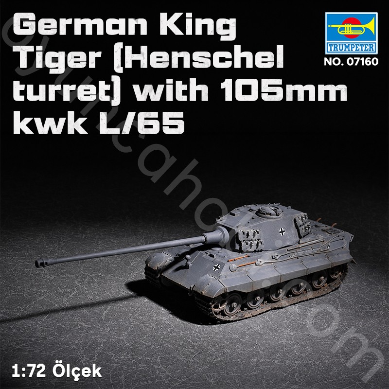 Trumpeter 07160 German King Tiger (Henschel turret) with 105mm kwk L/65 Maket Model Kit