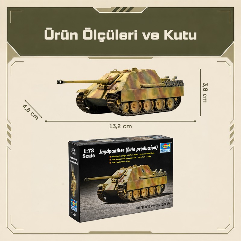 Trumpeter 07272 Jagdpanther (Late production) Maket Model Kit