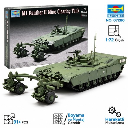 Trumpeter - Trumpeter 07280 M1 Panther II Mine clearing Tank Maket Model Kit