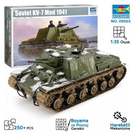 Trumpeter - Trumpeter 09503 Soviet KV-7 Mod 1941 Maket Model Kit