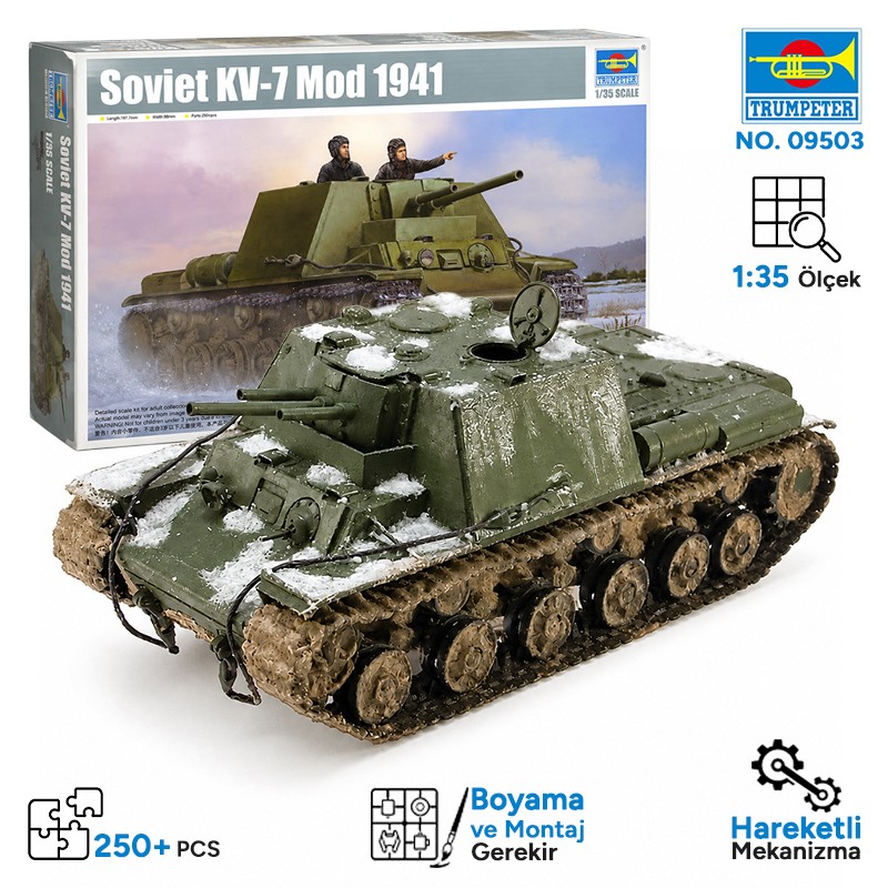 Trumpeter 09503 Soviet KV-7 Mod 1941 Maket Model Kit