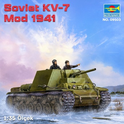 Trumpeter 09503 Soviet KV-7 Mod 1941 Maket Model Kit - Thumbnail