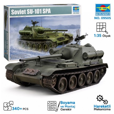 Trumpeter - Trumpeter 09505 Soviet SU-101 SPA Maket Model Kit