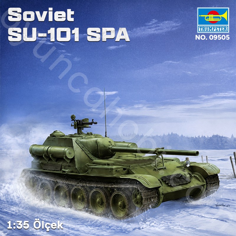 Trumpeter 09505 Soviet SU-101 SPA Maket Model Kit