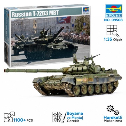 Trumpeter - Trumpeter 09508 Russian T-72B3 MBT Maket Model Kit