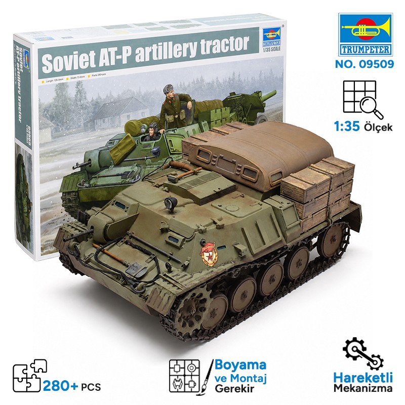 Trumpeter 09509 Soviet AT-P artillery tractor Maket Model Kit