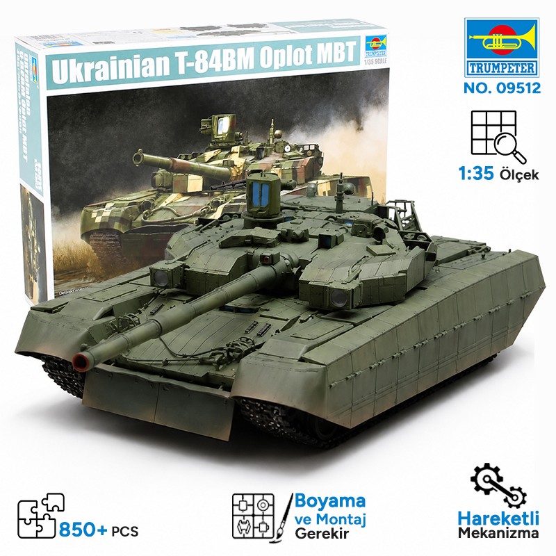Trumpeter 09512 Ukrainian T-84BM Oplot MBT Maket Model Kit