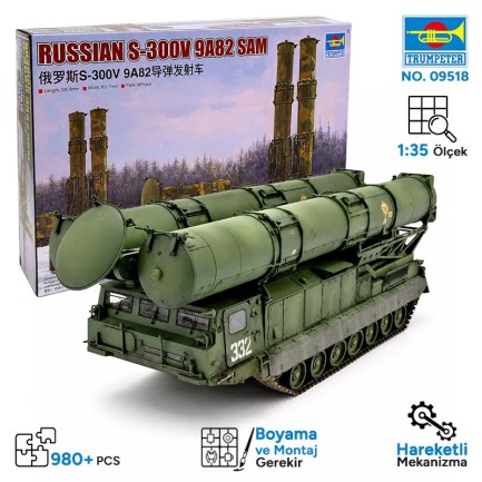Trumpeter - Trumpeter 09518 Russian S-300V 9A82 SAM Maket Model Kit