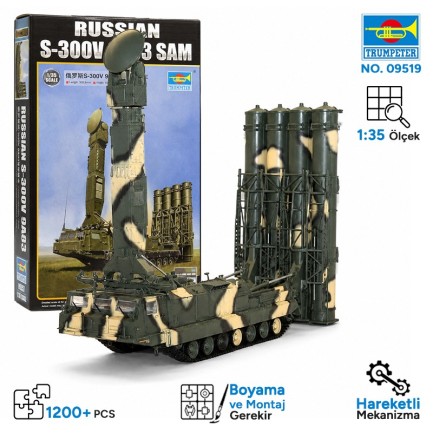 Trumpeter - Trumpeter 09519 Russian S-300V 9A83 SAM Maket Model Kit