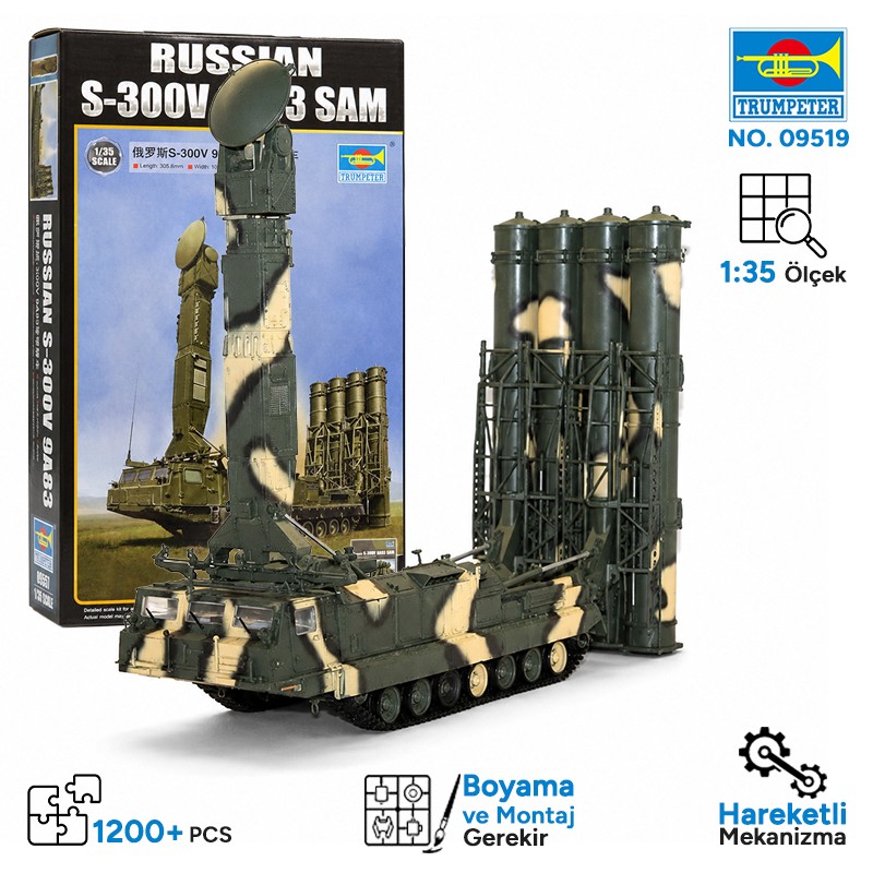 Trumpeter 09519 Russian S-300V 9A83 SAM Maket Model Kit