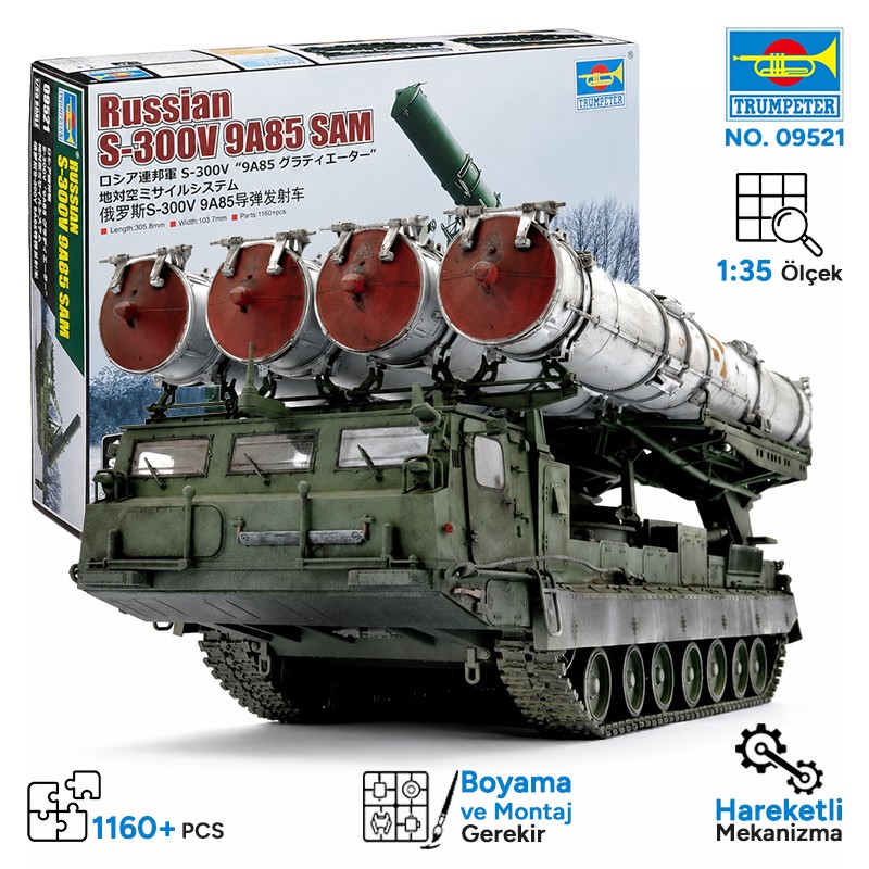 Trumpeter 09521 Russian S-300V 9A85 SAM Maket Model Kit