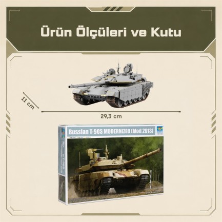 Trumpeter 09524 Russian T-90S MODERNIZED (Mod2013) Maket Model Kit - Thumbnail