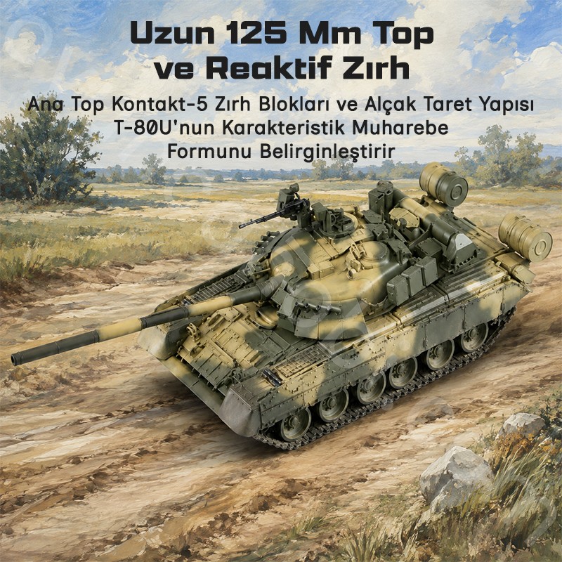 Trumpeter 09525 Russian T-80U MBT Maket Model Kit