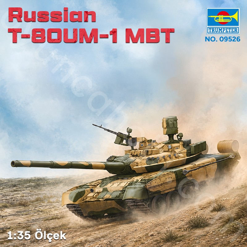 Trumpeter 09526 Russian T-80UM-1 MBT Maket Model Kit