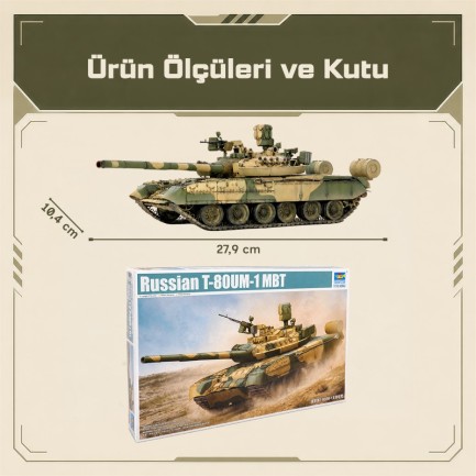 Trumpeter 09526 Russian T-80UM-1 MBT Maket Model Kit - Thumbnail