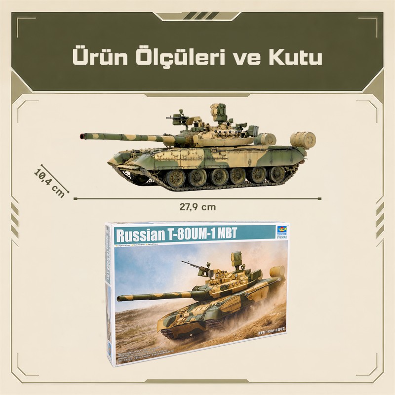 Trumpeter 09526 Russian T-80UM-1 MBT Maket Model Kit
