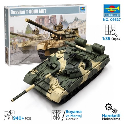 Trumpeter - Trumpeter 09527 Russian T-80UD MBT Maket Model Kit