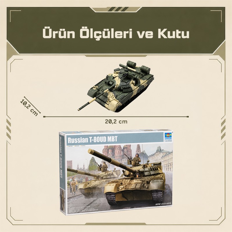 Trumpeter 09527 Russian T-80UD MBT Maket Model Kit