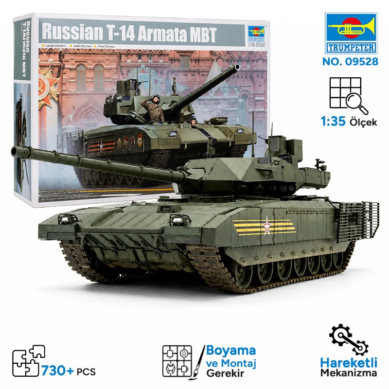 Trumpeter 09528 Russian T-14 Armata MBT Maket Model Kit