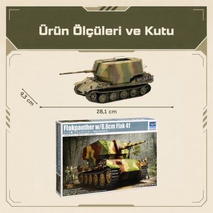 Trumpeter 09530 Flakpanther w/8.8cm Flak 41 Maket Model Kit - Thumbnail