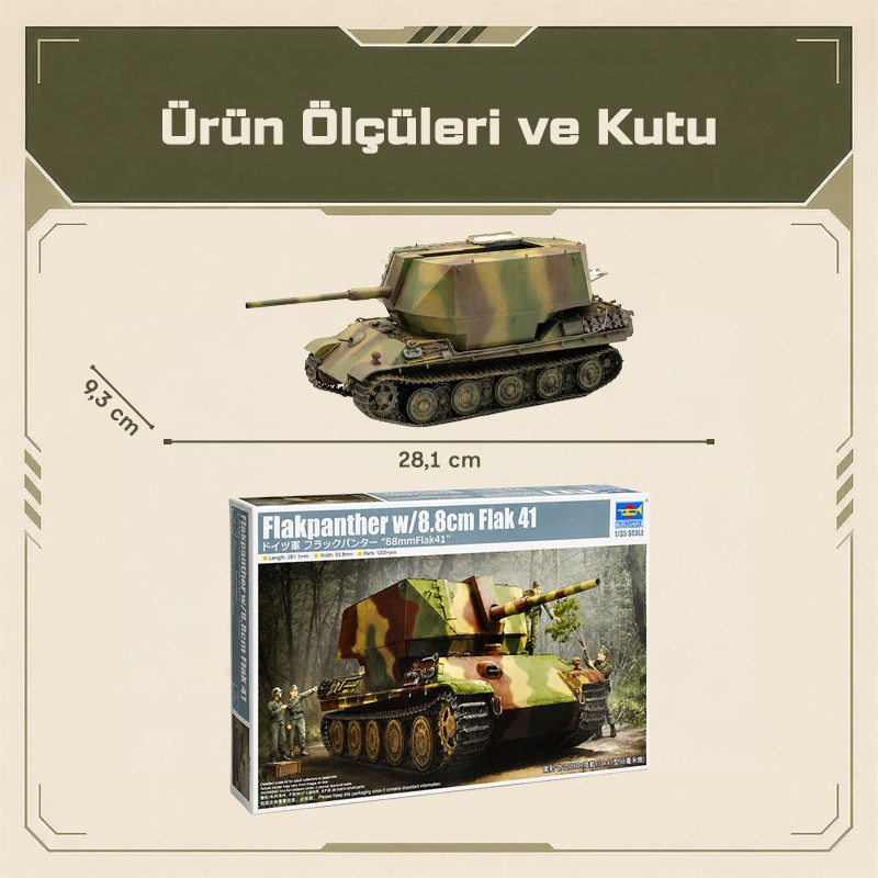 Trumpeter 09530 Flakpanther w/8.8cm Flak 41 Maket Model Kit
