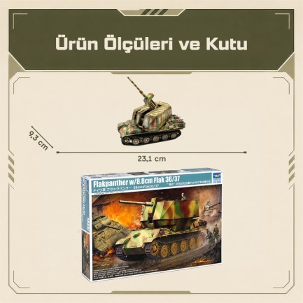 Trumpeter 09531 Flakpanther w/8.8cm Flak 36/37 Maket Model Kit - Thumbnail