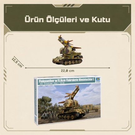 Trumpeter 09532 Flakpanther w/8.8cm Flakrakete Rheintochter I Maket Model Kit - Thumbnail