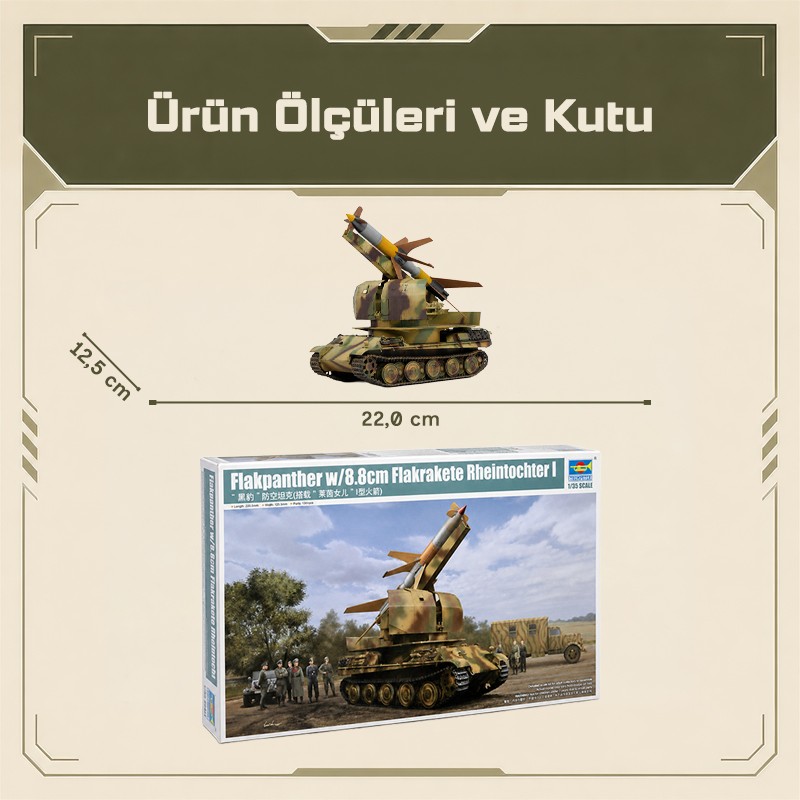 Trumpeter 09532 Flakpanther w/8.8cm Flakrakete Rheintochter I Maket Model Kit
