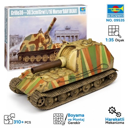 Trumpeter - Trumpeter 09535 Grille30-30.5cm(Grw)L/16 Morser BAR (BEAR) Maket Model Kit
