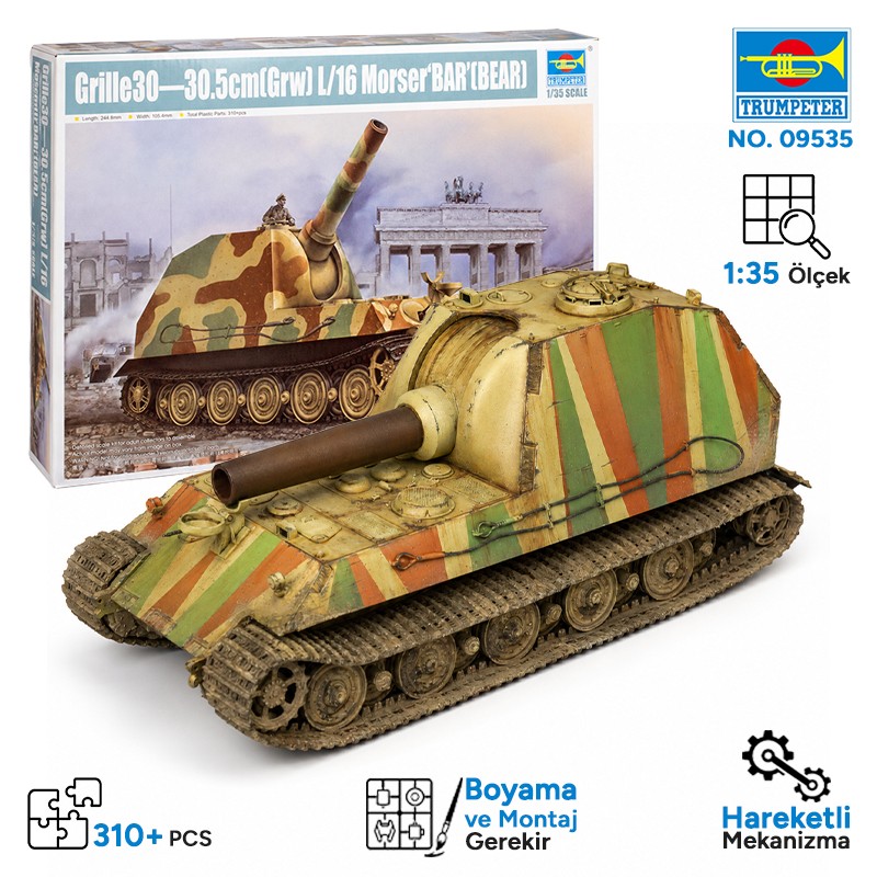 Trumpeter 09535 Grille30-30.5cm(Grw)L/16 Morser BAR (BEAR) Maket Model Kit