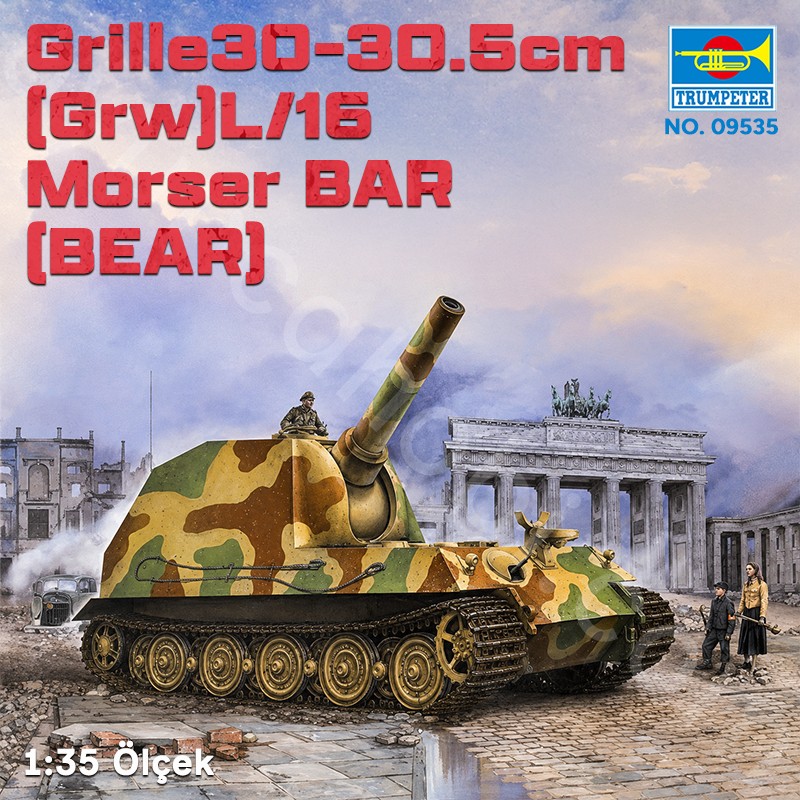 Trumpeter 09535 Grille30-30.5cm(Grw)L/16 Morser BAR (BEAR) Maket Model Kit