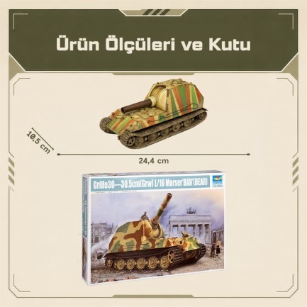 Trumpeter 09535 Grille30-30.5cm(Grw)L/16 Morser BAR (BEAR) Maket Model Kit - Thumbnail