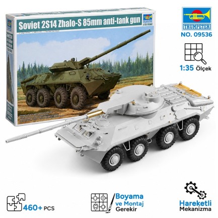Trumpeter - Trumpeter 09536 Soviet 2S14 Zhalo-S 85mm anti-tank gun Maket Model Kit